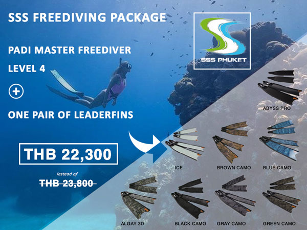 padi master freediver phuket package leaderfins