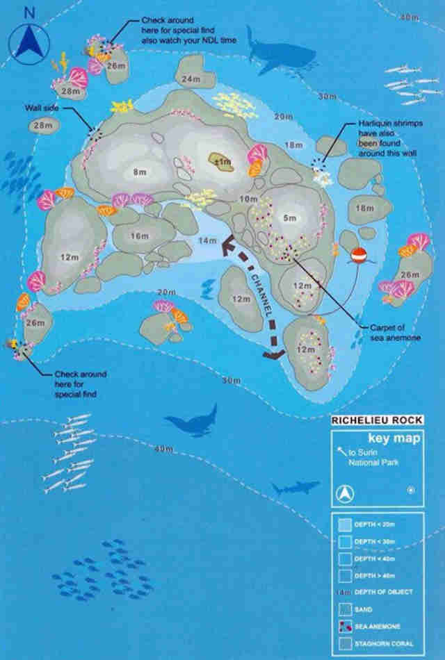 Richelieu rock Dive Map