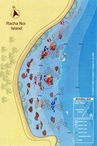 Racha Noi Diving - Banana bay dive map