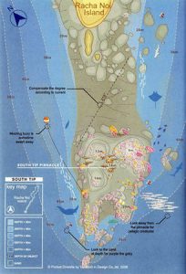 Racha-Noi Diving - South Tip dive map