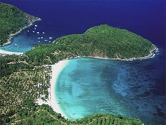 Racha Yai island bay near Phuket, calm sheltered water