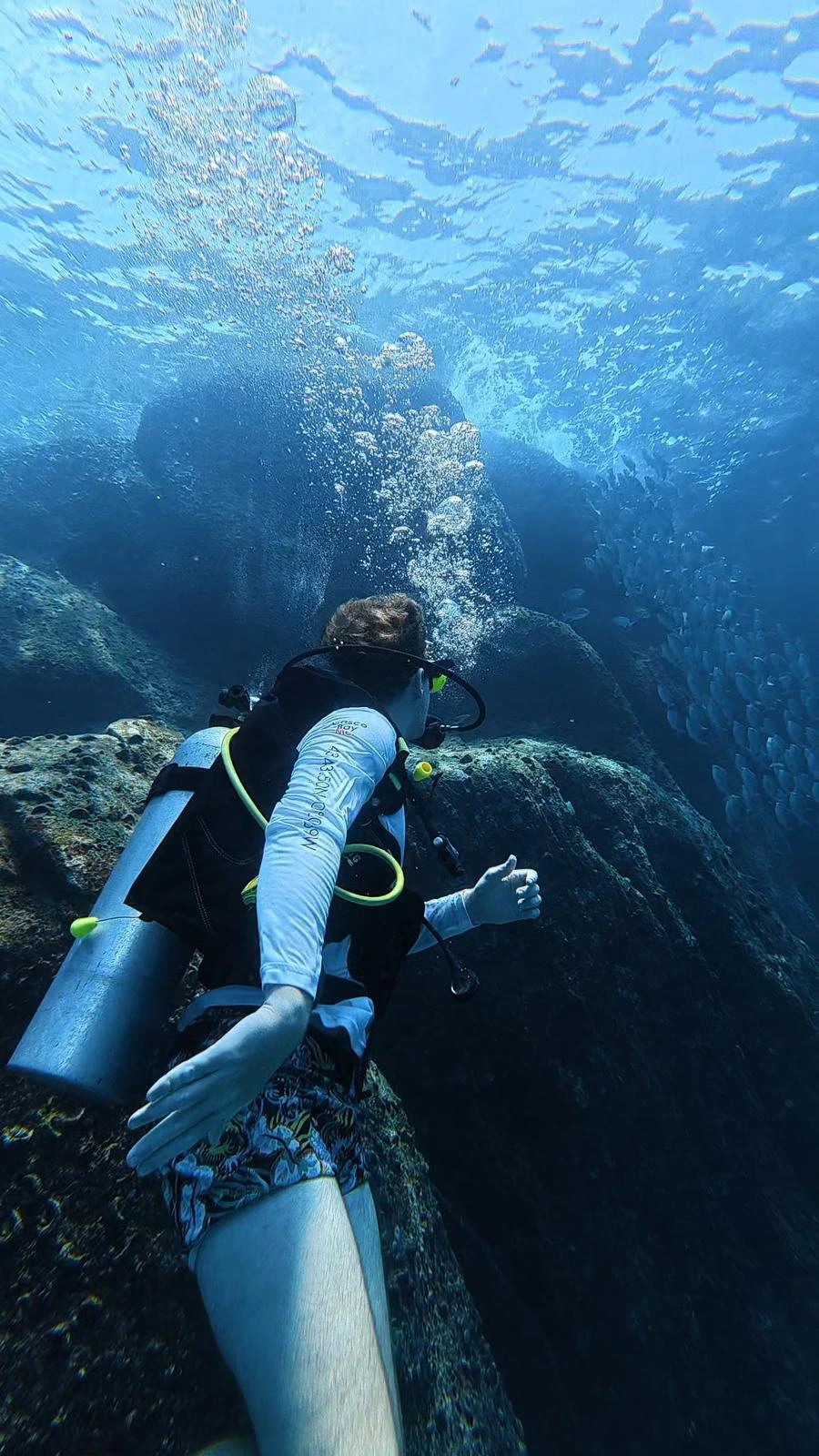 Granite boulder dive site at Racha Noi, Phuket