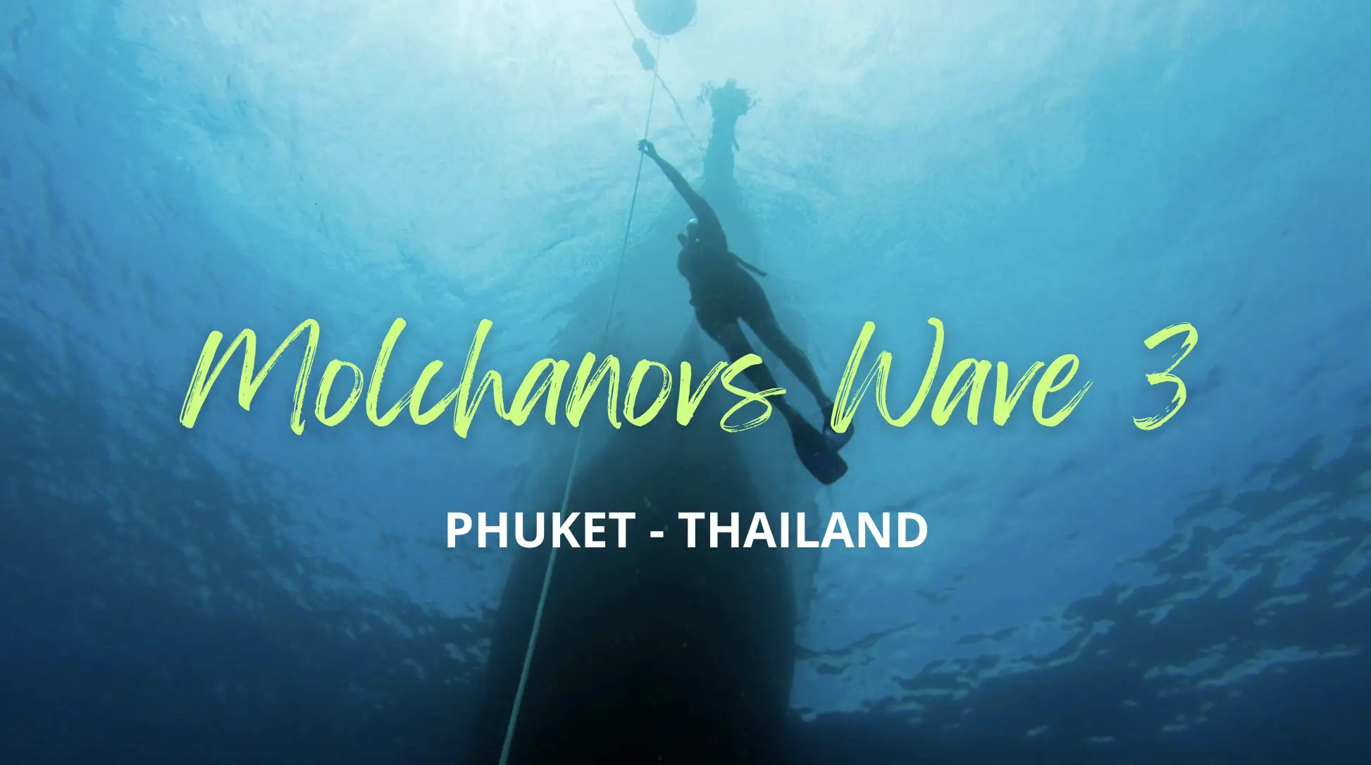 Molchanovs Wave 3 freediving student training deep open water dive at Racha Yai, Phuket