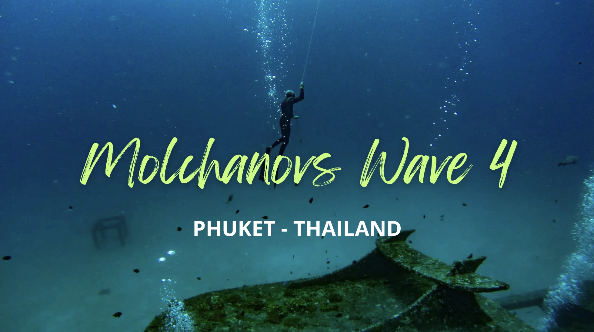 Molchanovs Wave 4 competitive freediving student training deep open water dive at Racha Yai, Phuket
