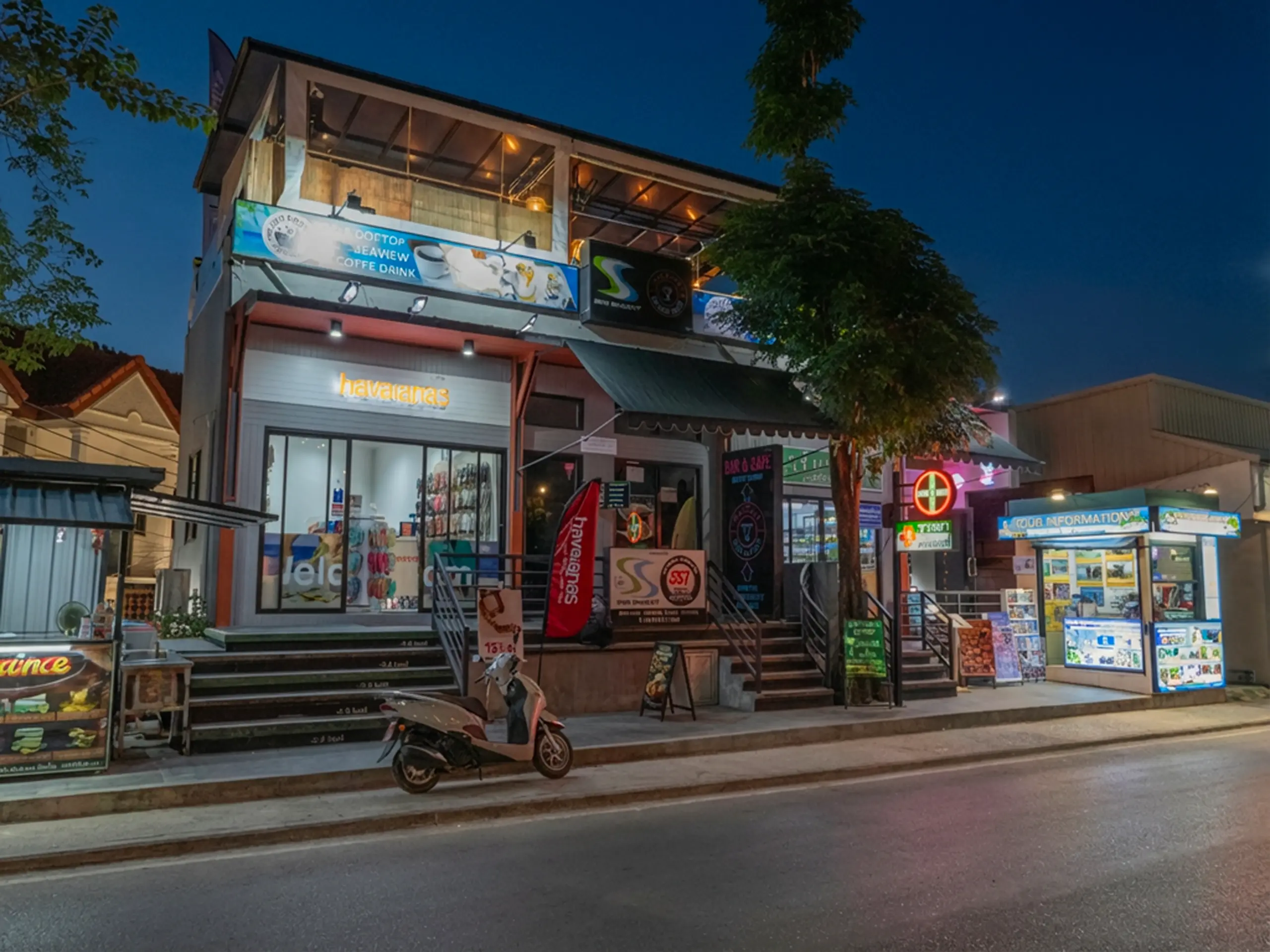 SSS Phuket front entrance and shop sign on Kata Noi Road