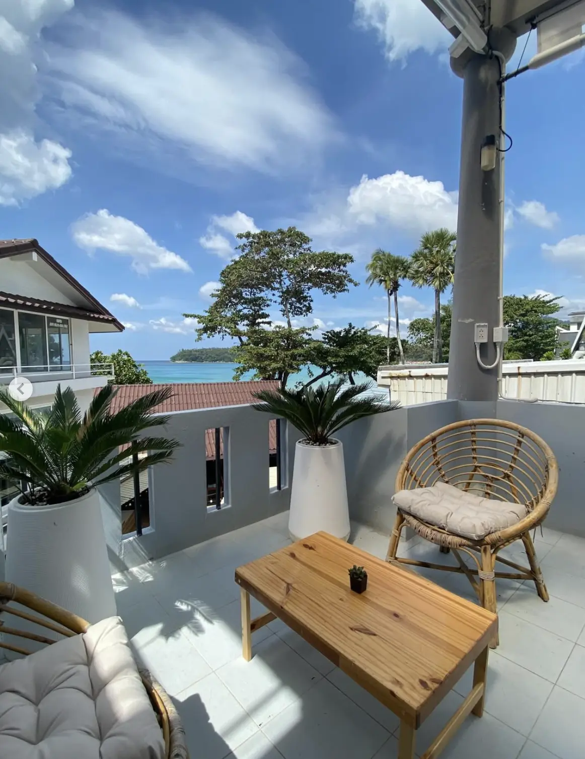 Rooftop lounge table at SSS Kata Bar & Café
