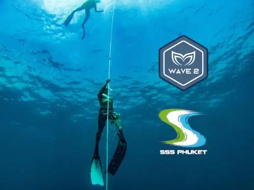 Open water freediving session at Racha Yai island, Phuket