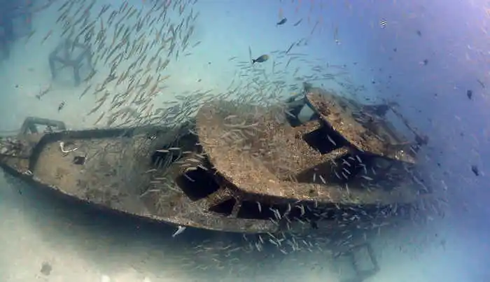Haruby shipwreck dive site at Racha Yai Homerun, Phuket